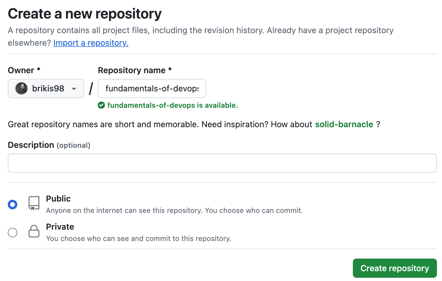 Create a new GitHub repo