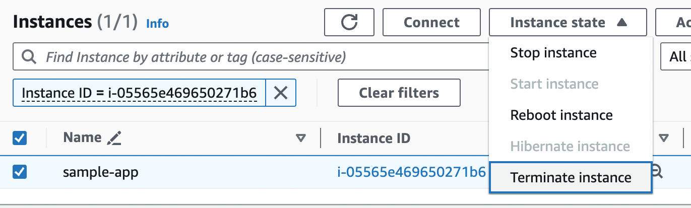 Make sure to terminate your EC2 instance when you're done testing