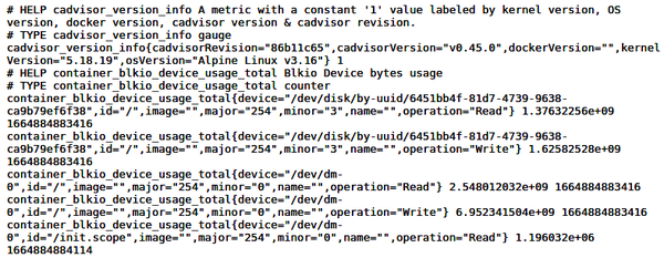 cAdvisor /metrics