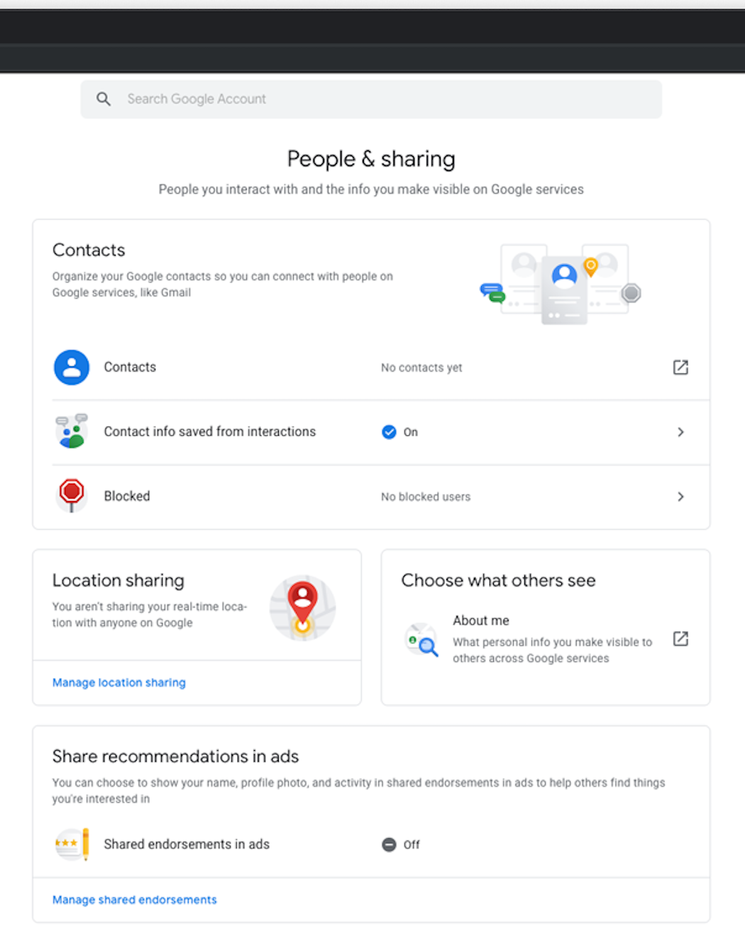 Google account settings