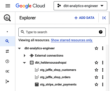 dbt Models BigQuery materialized table