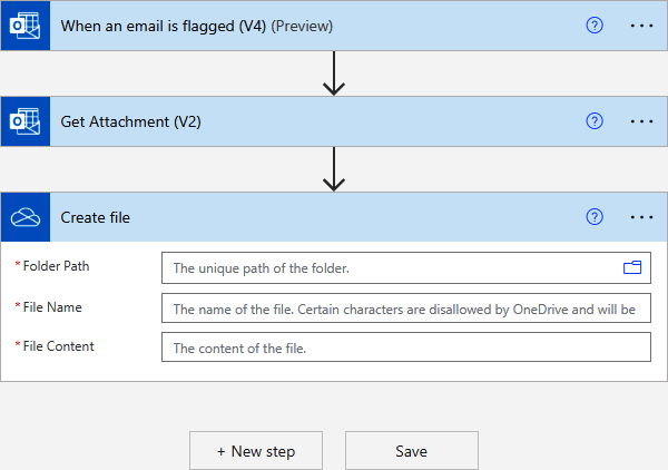 Add  Create file  step