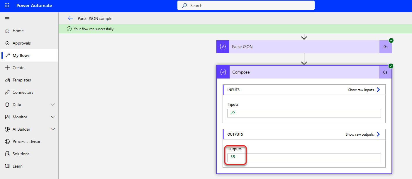 Parse JSON test output