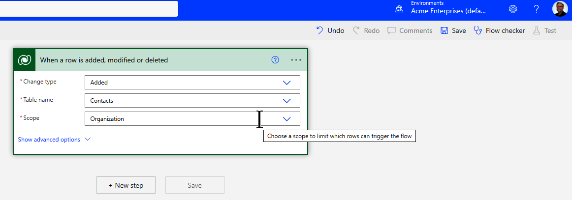 Configure  Row Added  trigger