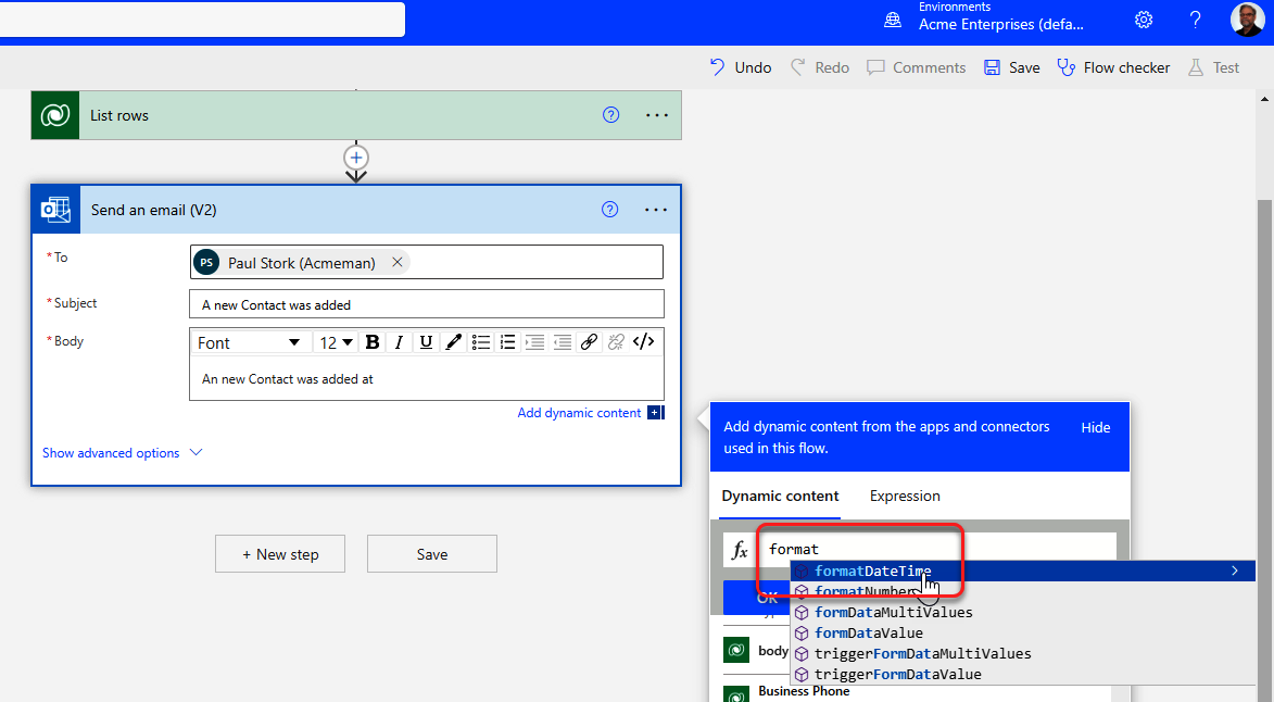 Selecting an expression