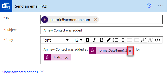 Remove existing FormatDateTime expression