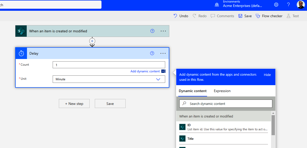 Configure delay