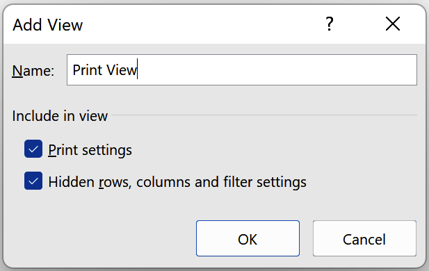 Screenshot of the Custom Views dialog box