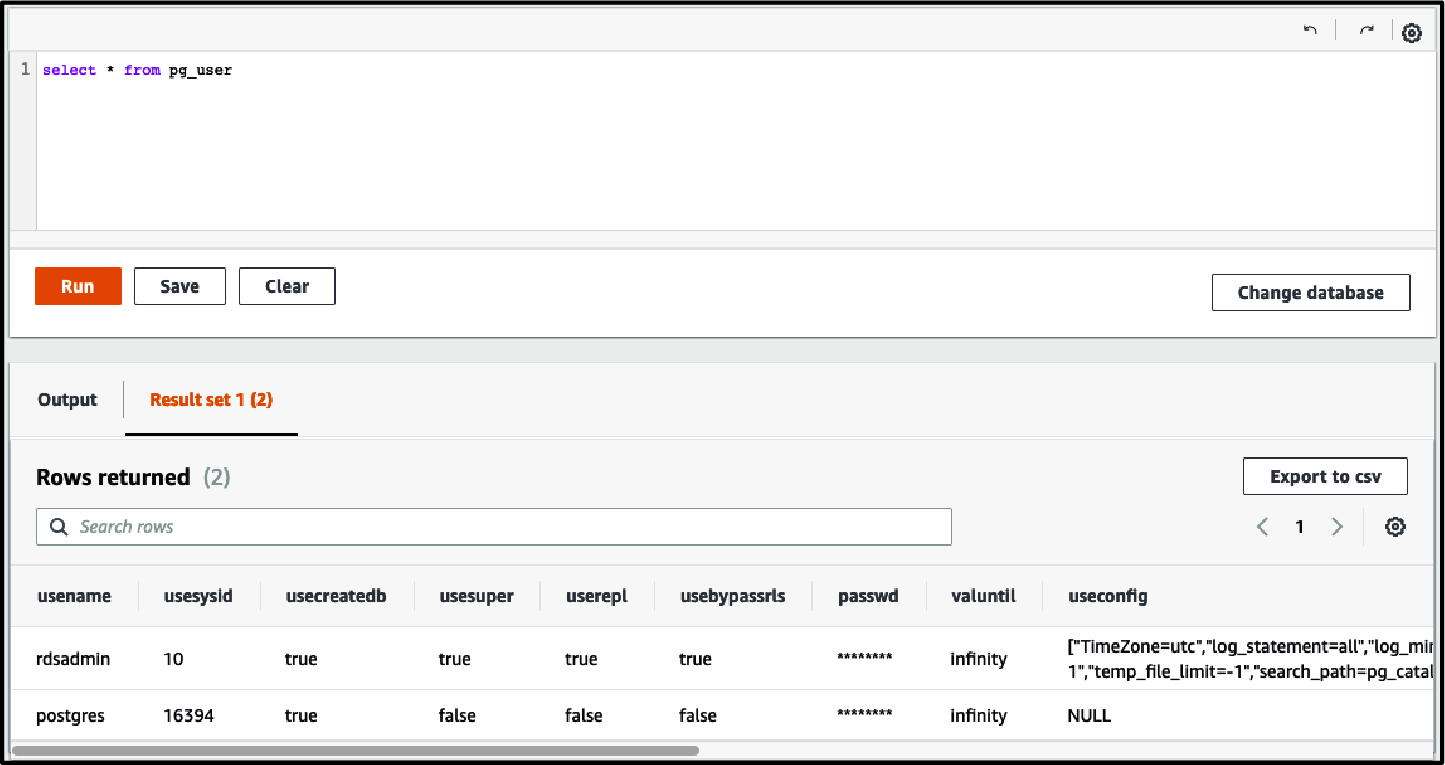 RDS Query Editor