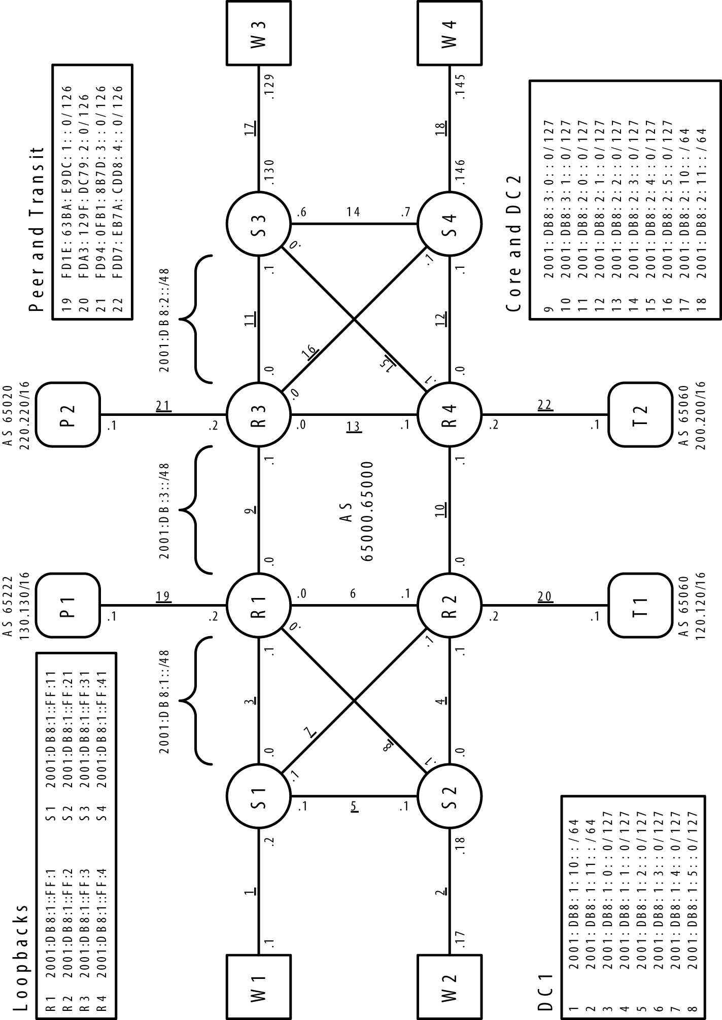 Master topology: IPv6 addressing