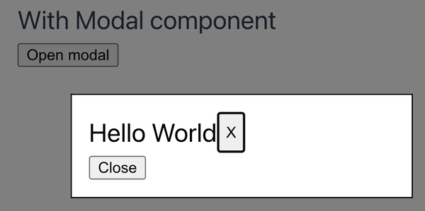 Modal component with backdrop and stylings