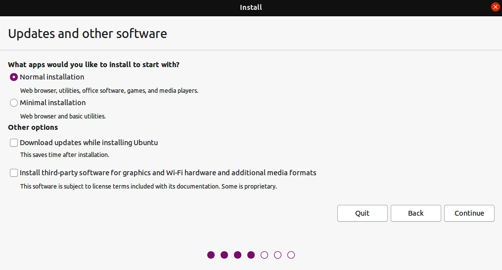 Select Normal installation..