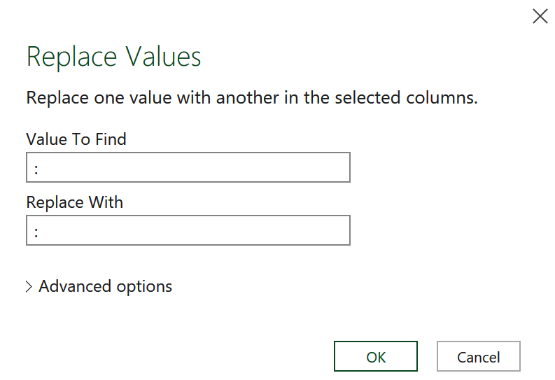 Replacing values