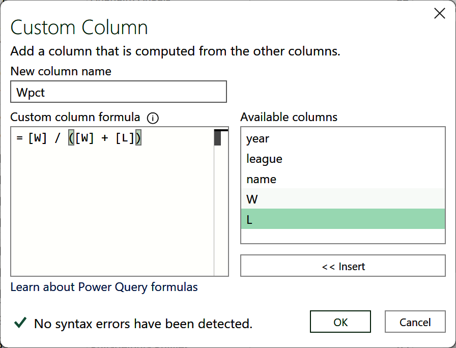 Wpct calculation