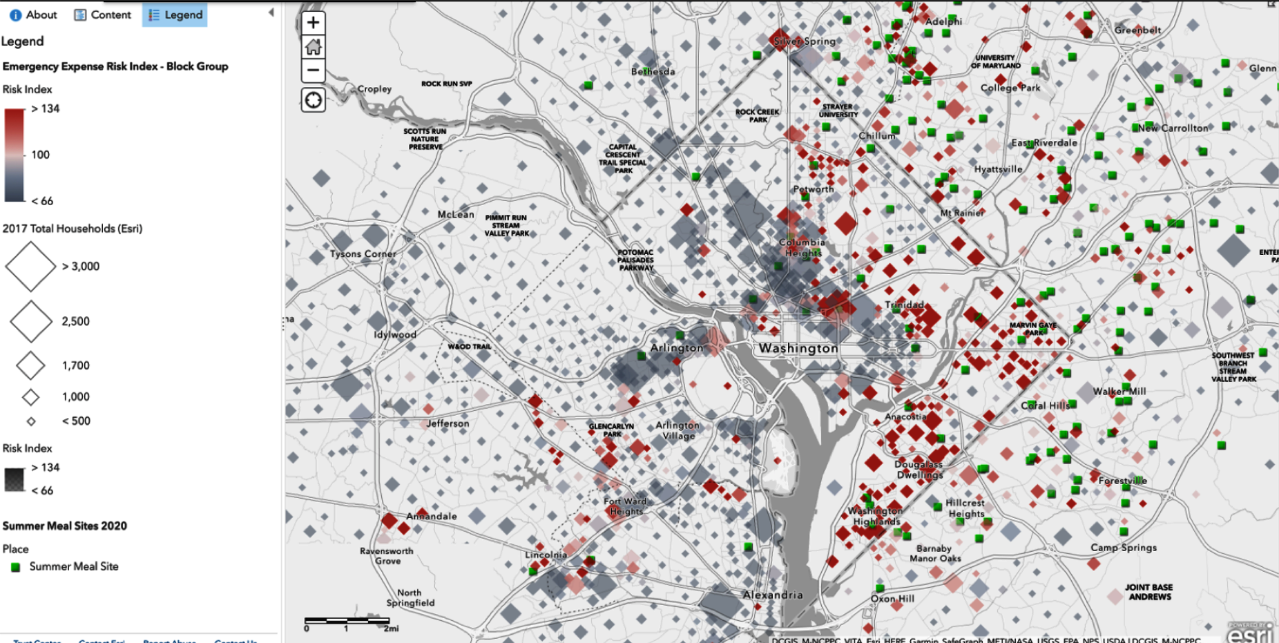 Risk Index Summer Meals (ArcGIS) targeting expansion of US Department of Agriculture summer meal programs