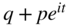 q plus p e Superscript i t