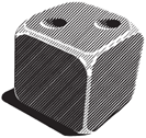 An illustration of a dice facing two.