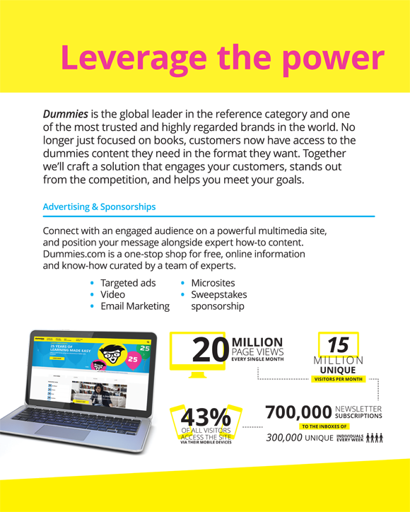 Leveraging expertise on powerful multimedia sites. For advertising and sponsorships, visit dummies.com, a one-stop-shop for free online information.