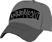 Image of a baseball cap with the word "anthropologist" written across the front.