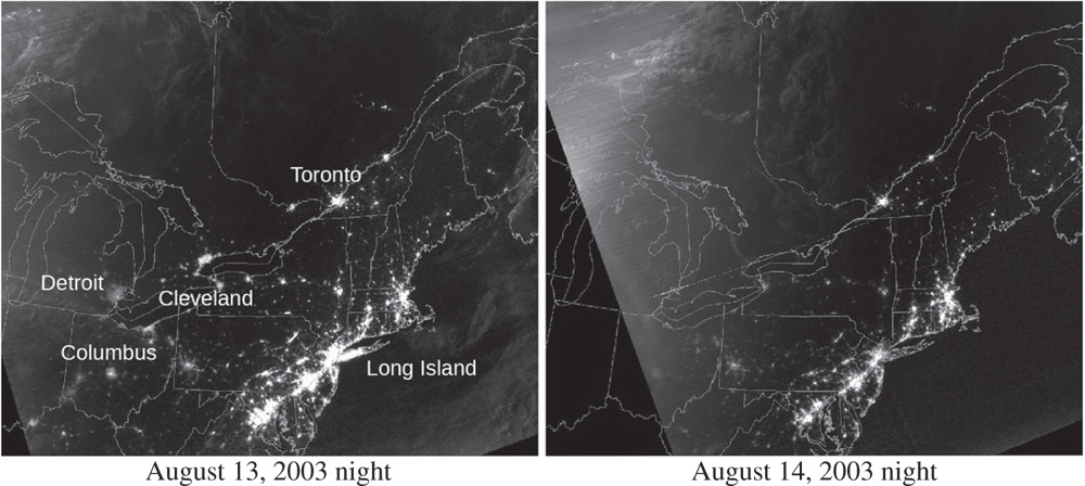 Photos depict the NASA Earth observatory.