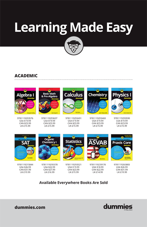 Learning academics made easy and interesting, bringing personalized classrooms to the convenience of your home. Available online at dummies.com.