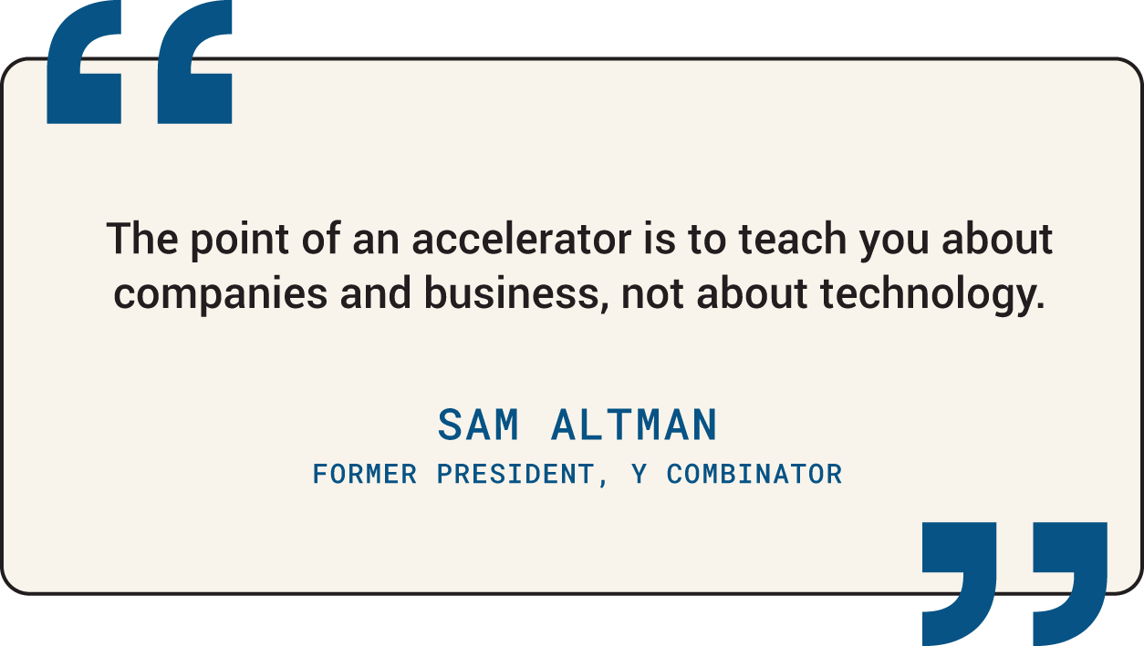 An illustration of a quote written by Sam Altman.