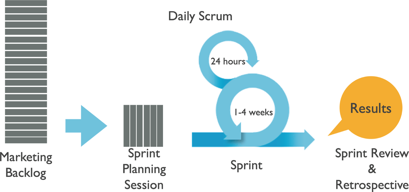 Schematic illustration of the scrum process.