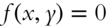 f left-parenthesis x comma y right-parenthesis equals 0