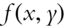 f left-parenthesis x comma y right-parenthesis