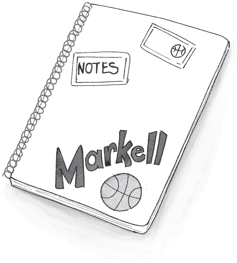 Schematic illustration of the notebook labeled NOTES.