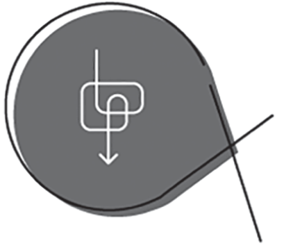 Schematic illustration of a symbol representing the connecting arrows.