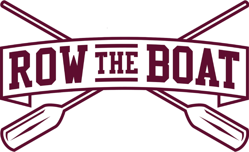 An illustration of two oars. A text reads, Row the boat.