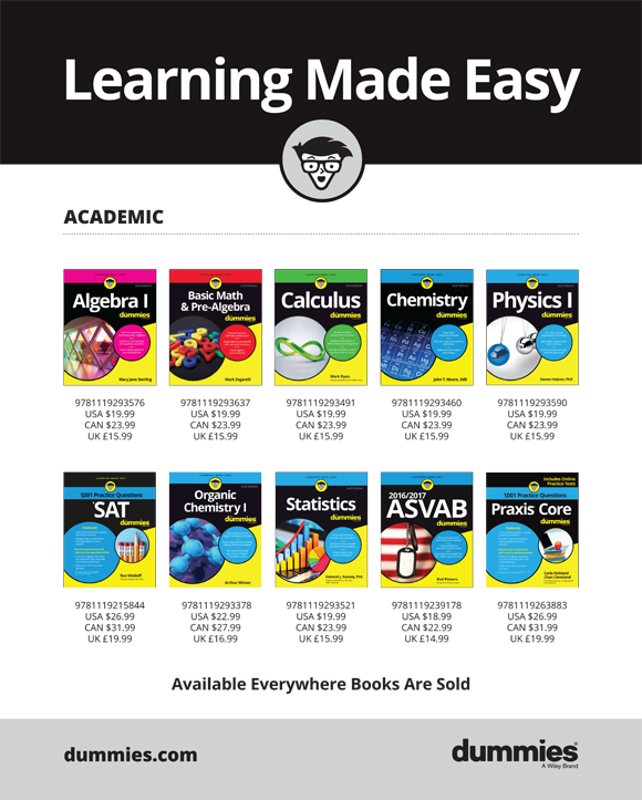 Learning academics made easy and interesting, bringing personalized classrooms to the convenience of your home.  Available online at dummies.com.