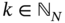 k element-of double-struck upper N Subscript upper N