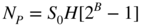 upper N Subscript upper P Baseline equals upper S 0 upper H left-bracket 2 Superscript upper B Baseline minus 1 right-bracket