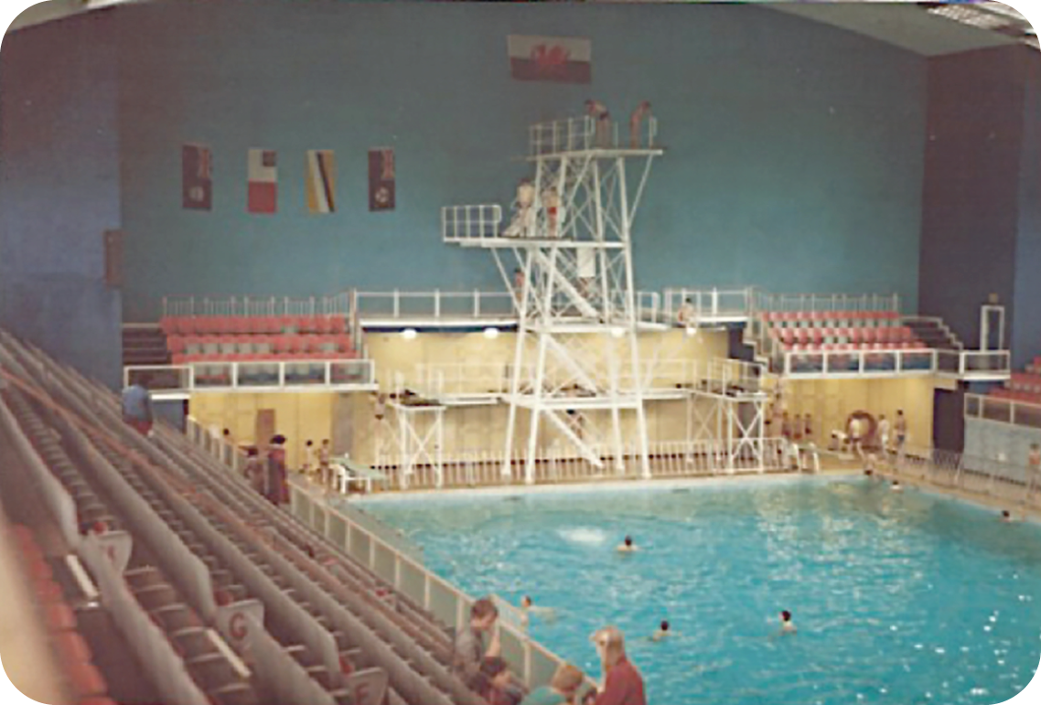 Photograph of Cardiff's Empire Pool.