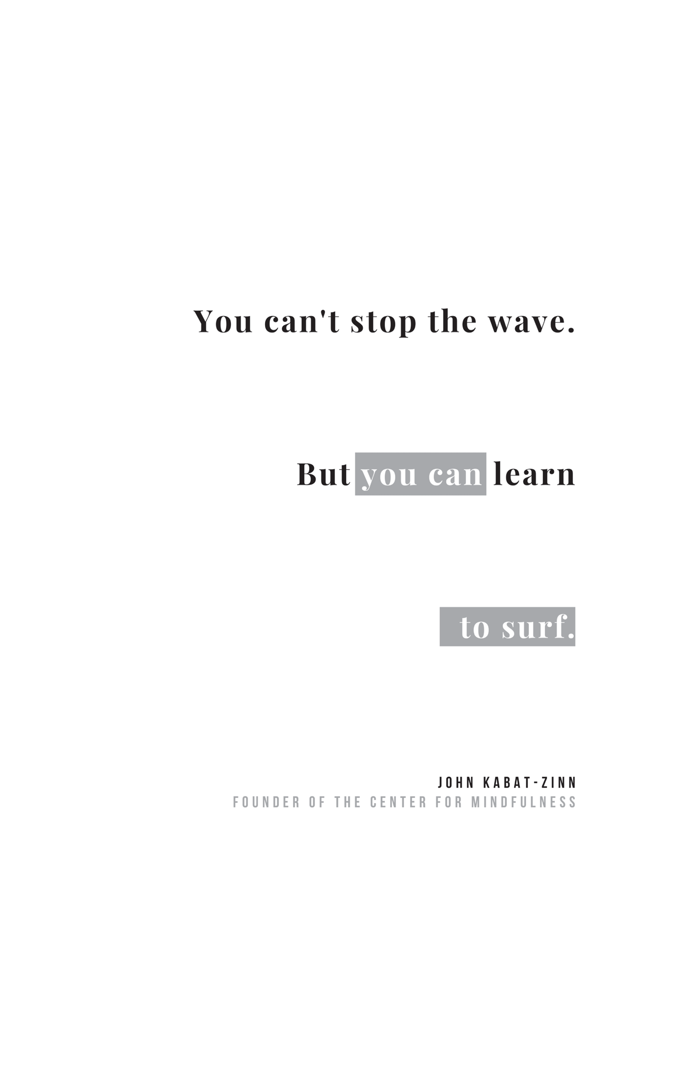 An illustration of text reads, You can't stop the wave. But you can learn to surf.