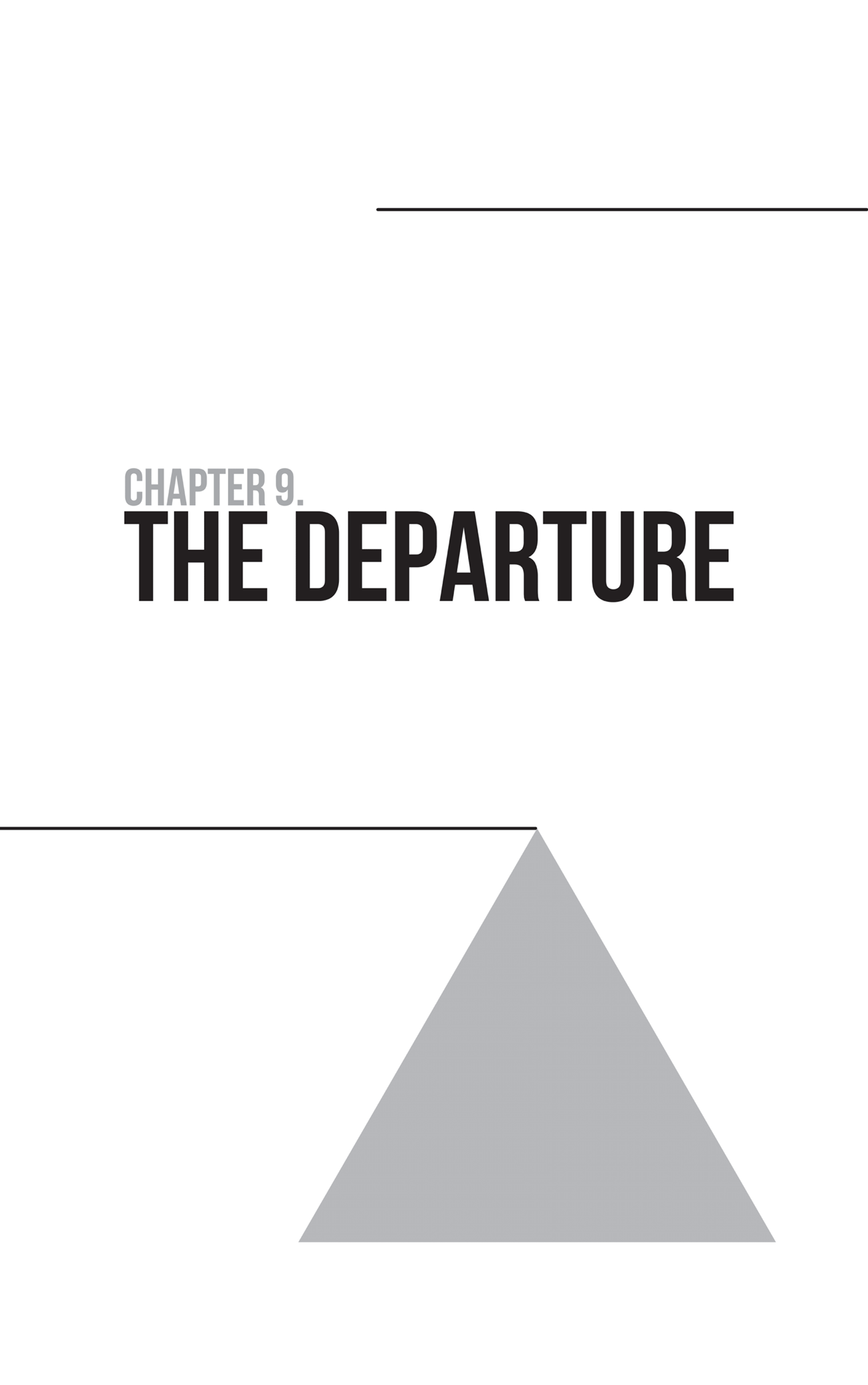 Schematic illustration of a triangle with the text labeled, The departure.