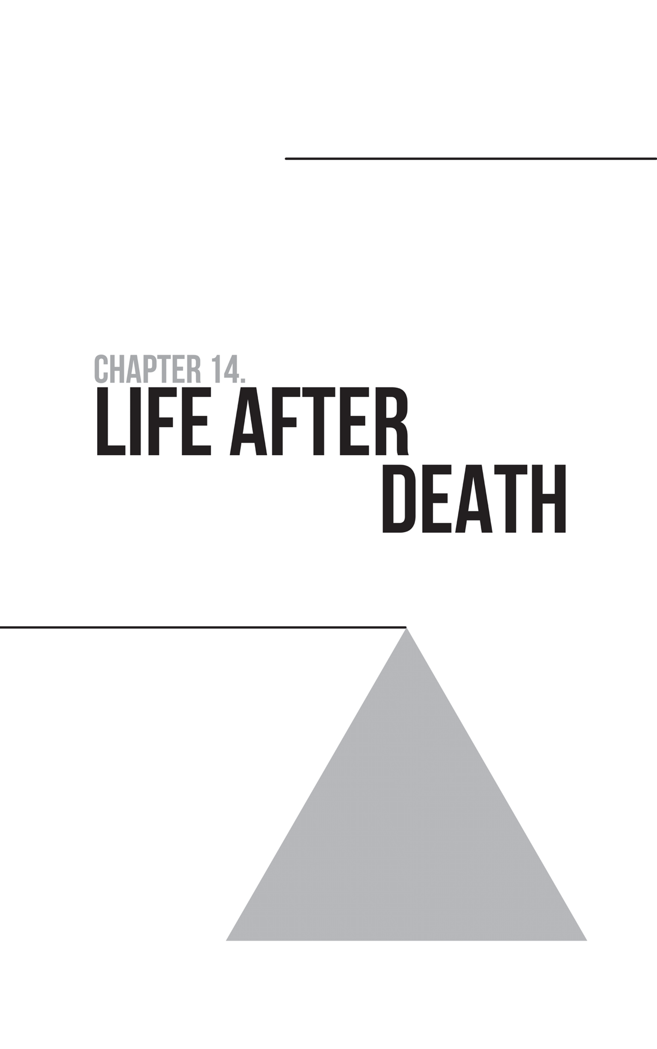 Schematic illustration of a triangle with the text labeled, Life After Death.