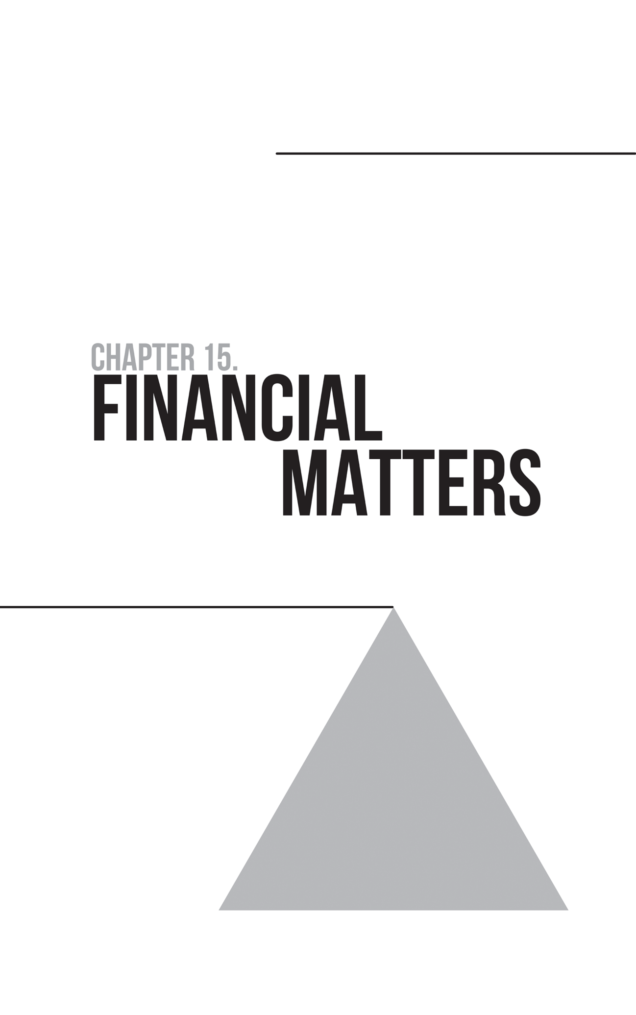 Schematic illustration of a triangle with the text labeled, Financial Matters.