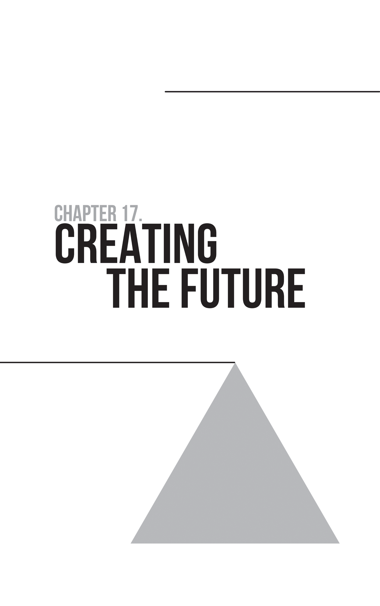 Schematic illustration of a triangle with the text labeled, creating the future.