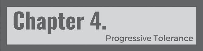 A rectangular box reads, Chapter 4. Progressive Tolerance.