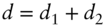 d equals d 1 plus d 2