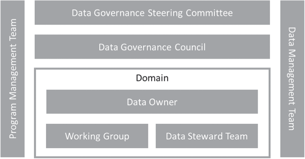 An illustration of Data Governance Organizational Structure.