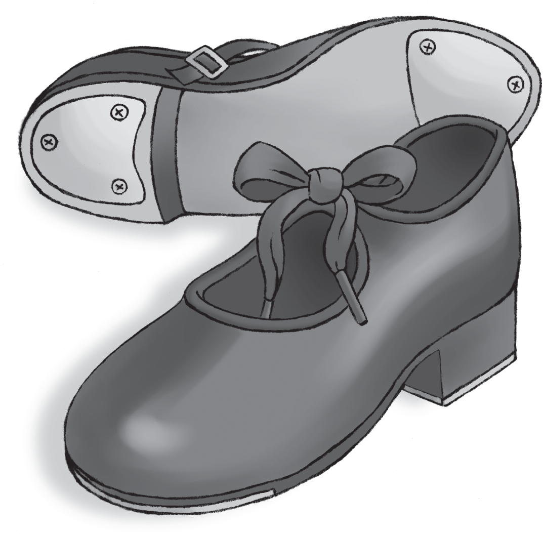 Schematic illustration of a pair of shoes.