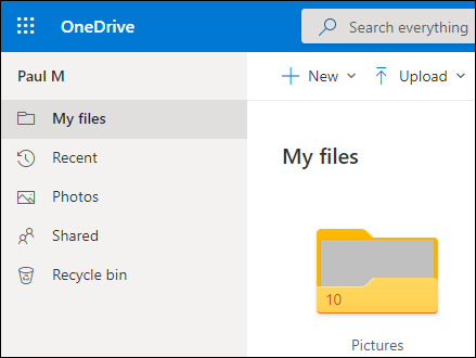 Snapshot of onedrive.