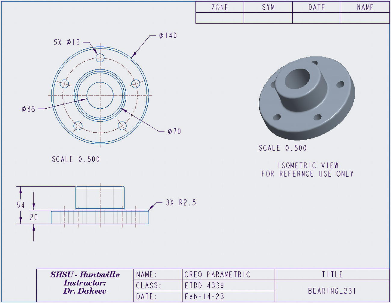 Snapshot of bearing 231 Drawing.