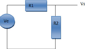 Schematic illustration of the diagram of a resistive bridge.