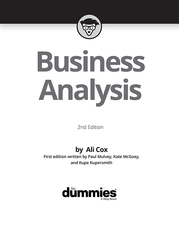 Title Page - Business Analysis For Dummies, 2nd Edition [Book]