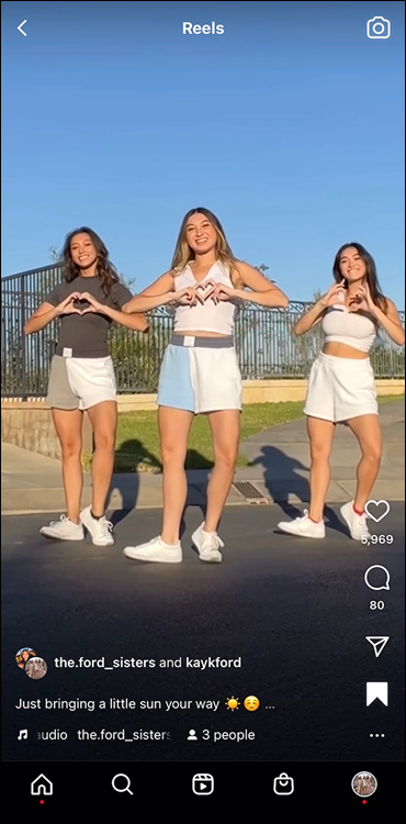 Snapshot of instagram users @the.ford_sisters show off their latest moves using trending songs.